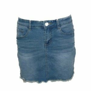 Rue21 Distressed and Faded Mini Jean Skirt
